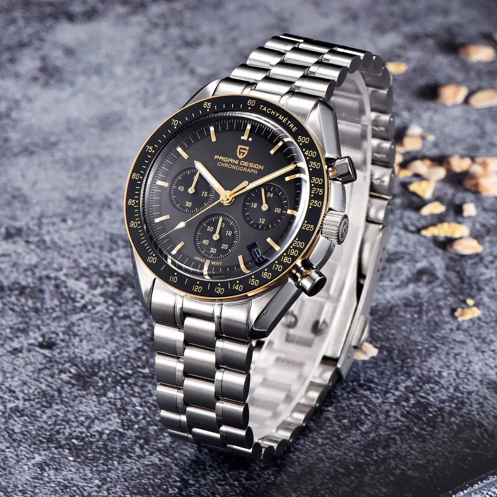 PAGANI DESIGN 2025 New Moon Men's Watches Luxury Quartz Watch For Men AR Sapphire Glass 100M Waterproof Wristwatch Chronograph - Sun Studio