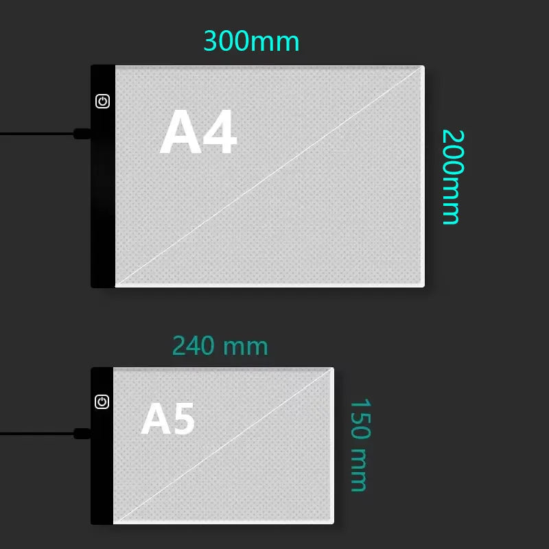 A4/A5 LED copying board, 3-level dimming copy table, drawing puzzle toy, gift, dimmable children's Painting board - Sun Studio