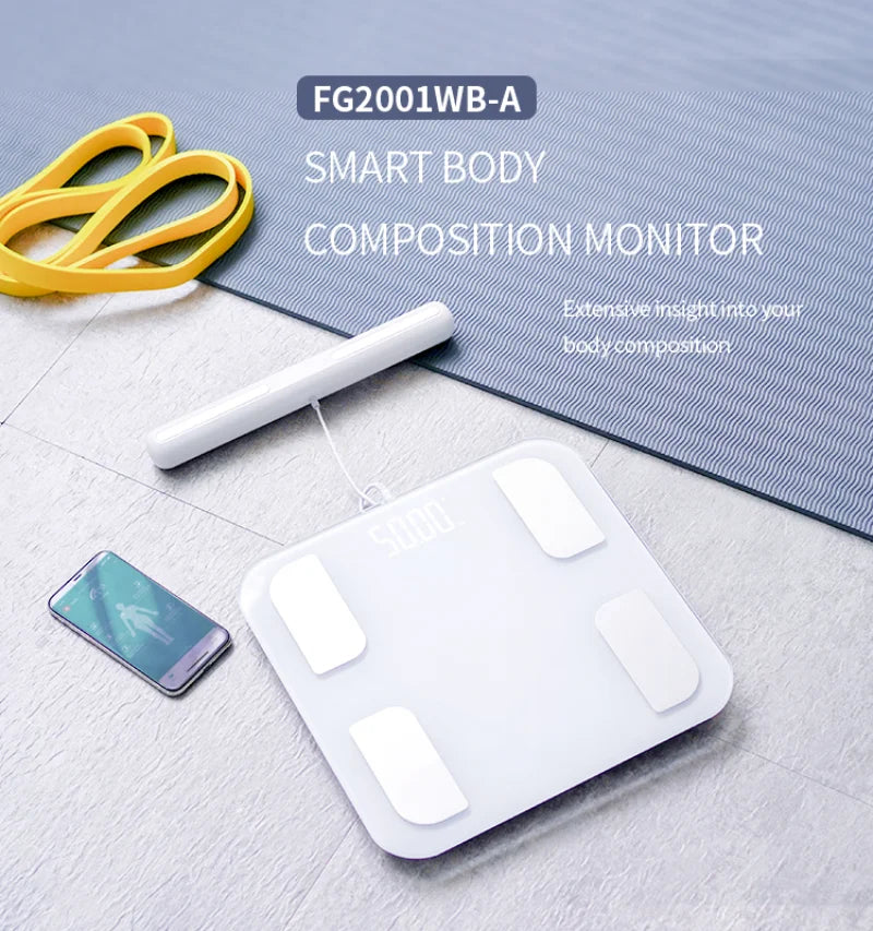 Fitdays Smart 8 Electrodes Body Fat Weight Scale, Human Bioimpedance Scale, Body Composition Scale - Sun Studio