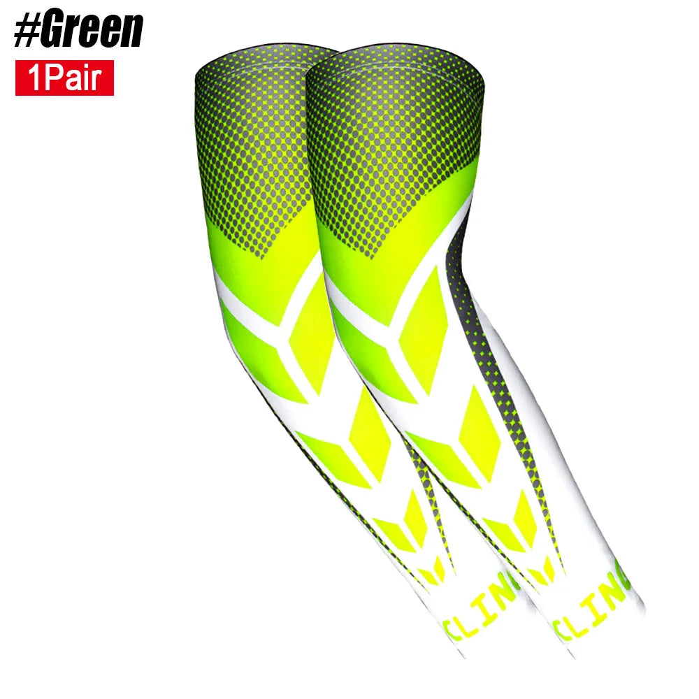 1Pair Sports Cooling Cycling Arm Sleeves Anti-UV Protection Elastic Arm Cover for Driving Running Basketball Football Golf - Sun Studio