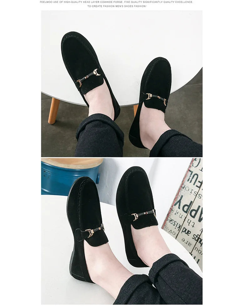 Summer New Trendy Men's Shoes High Quality Soft Loafers Moccasins  Suede Casual Flats Outdoor Light Walking Men's Shoe Zapatos - Sun Studio