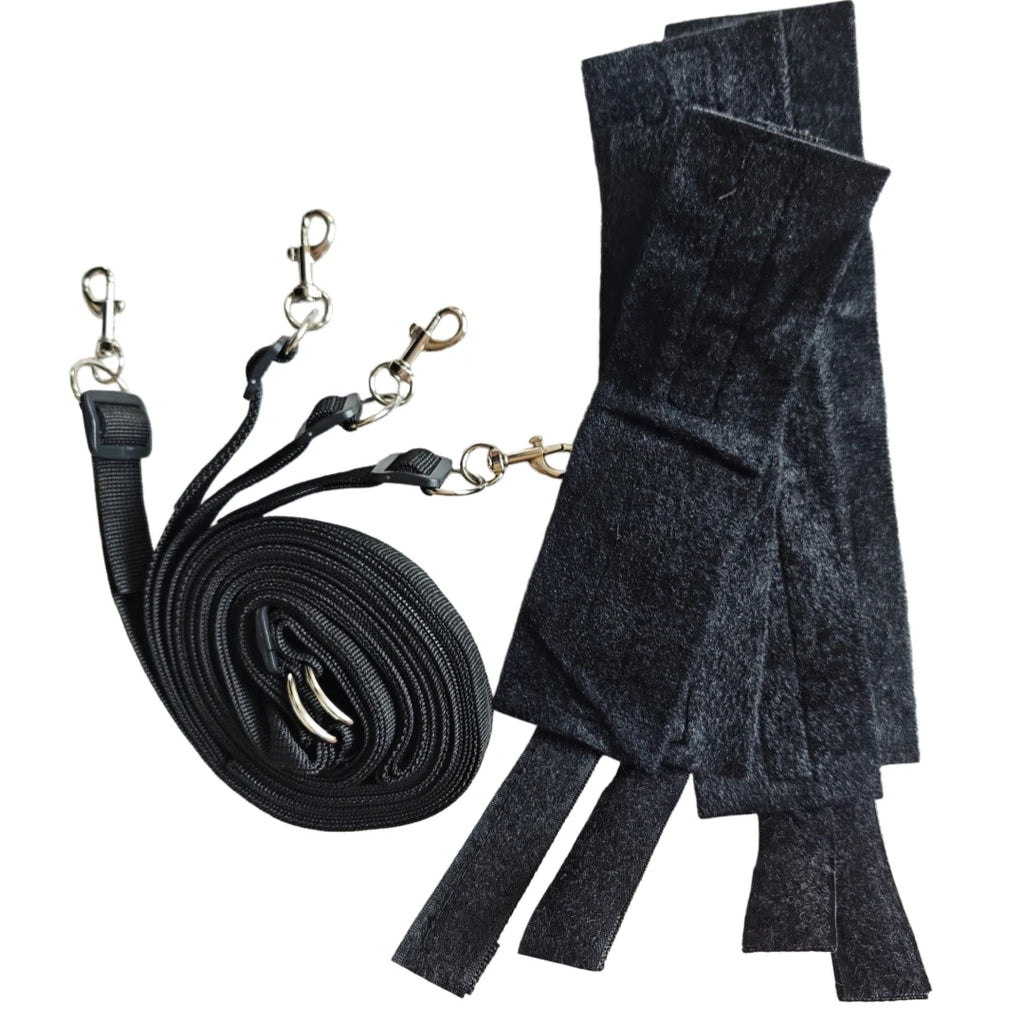 Bed Bondage Restraint Kit Adjustable Soft Wrist & Ankle Cuffs Couples Handcuffs Adult SM Game Lover Intimate Play Bedroom Kit - Sun Studio