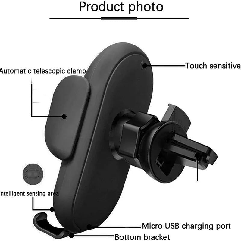 Wireless Charger Car Mount for Air Vent Mount Car Phone Holder Rotating Intelligent Infrared Fast Wireless Charging Charger - Sun Studio