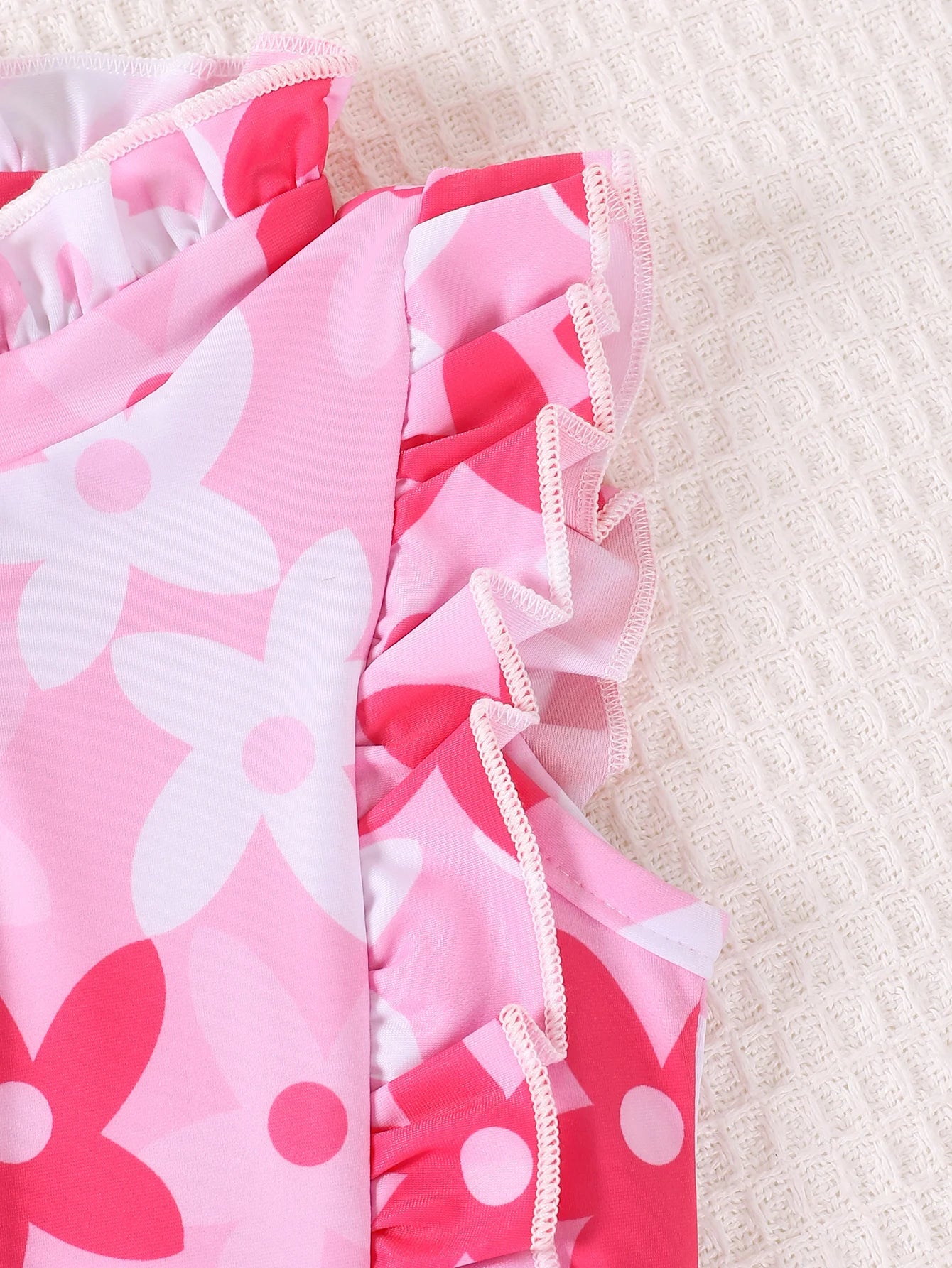 Baby Girl Summer Cute Stand Collar One-Piece Swimsuit Infant Swimwear Comfortable Soft Fabric Toddler Bathing Suit - Sun Studio