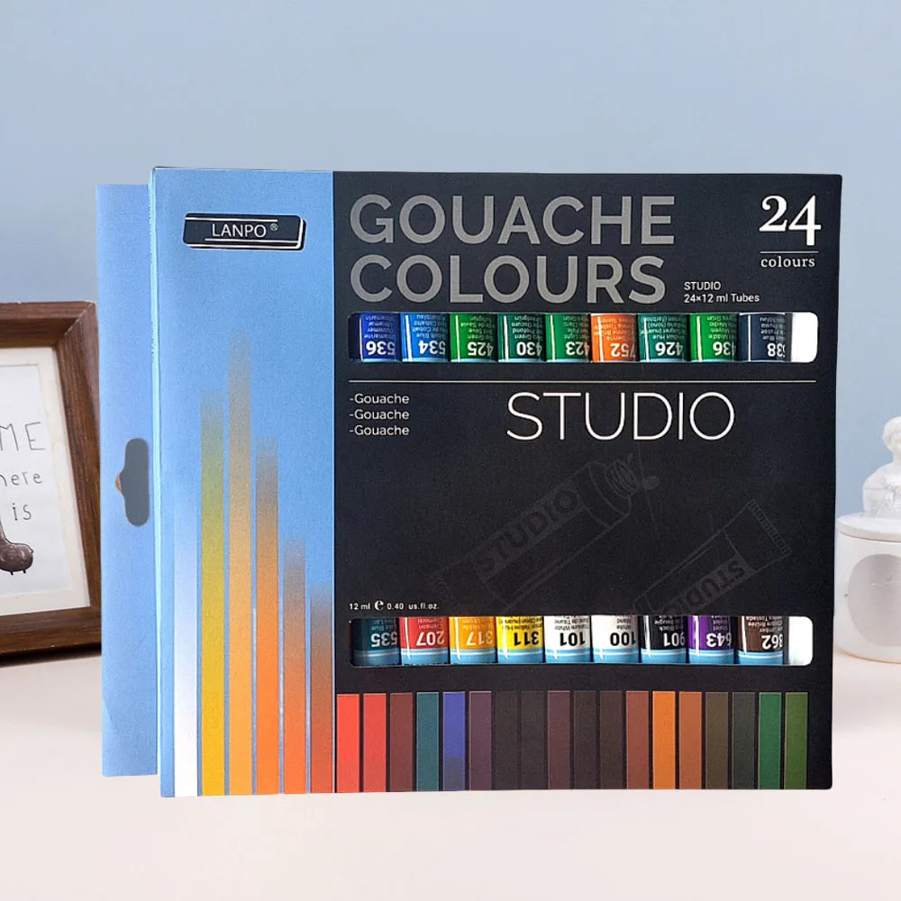 12 color /24 color Gouache Paint Set Box Art Gouache Paint Beginners paint Graffiti paint - Sun Studio