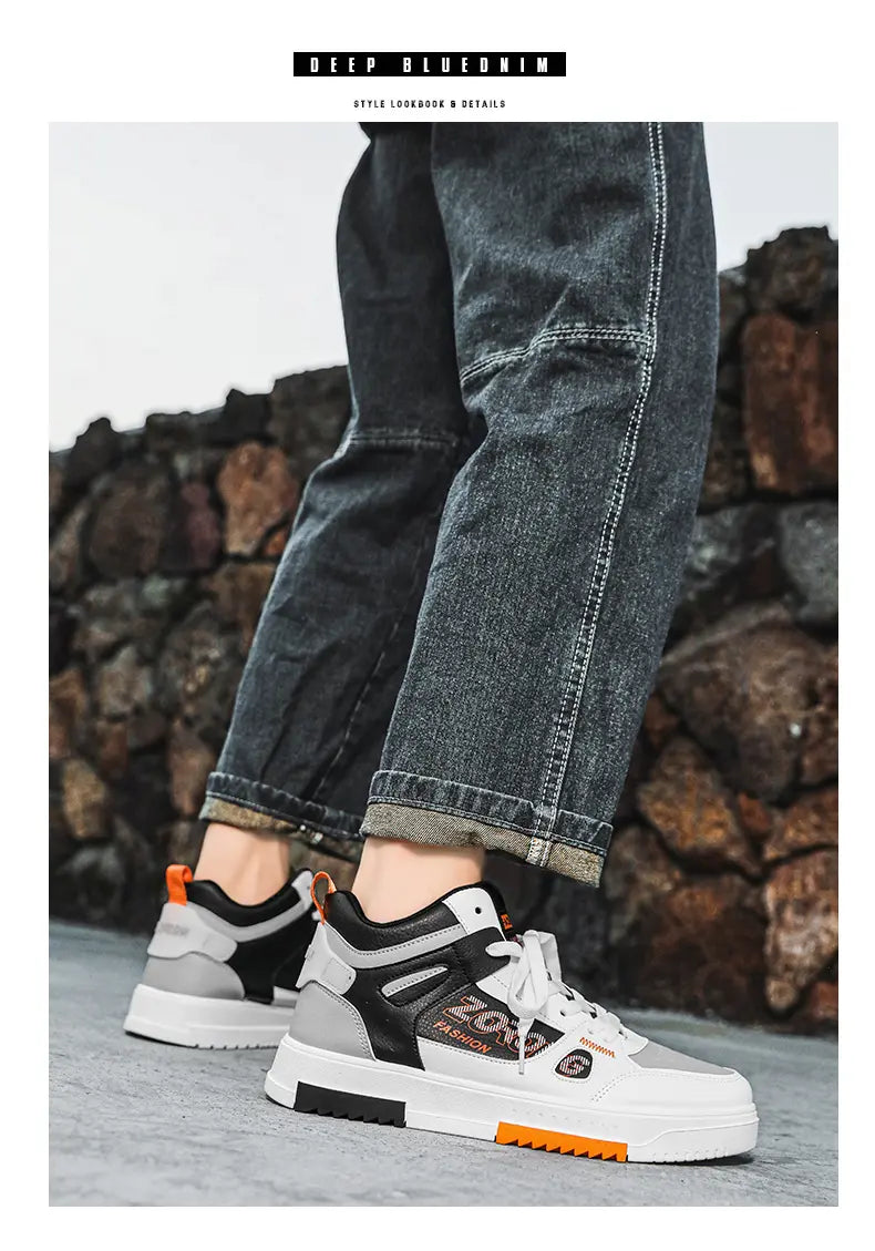 Men's Skate Board Shoes High Top Students Leisure Sports Shoes Breathable Non-slip Shoes Fashion High Top Sneakers for Men Men - Sun Studio