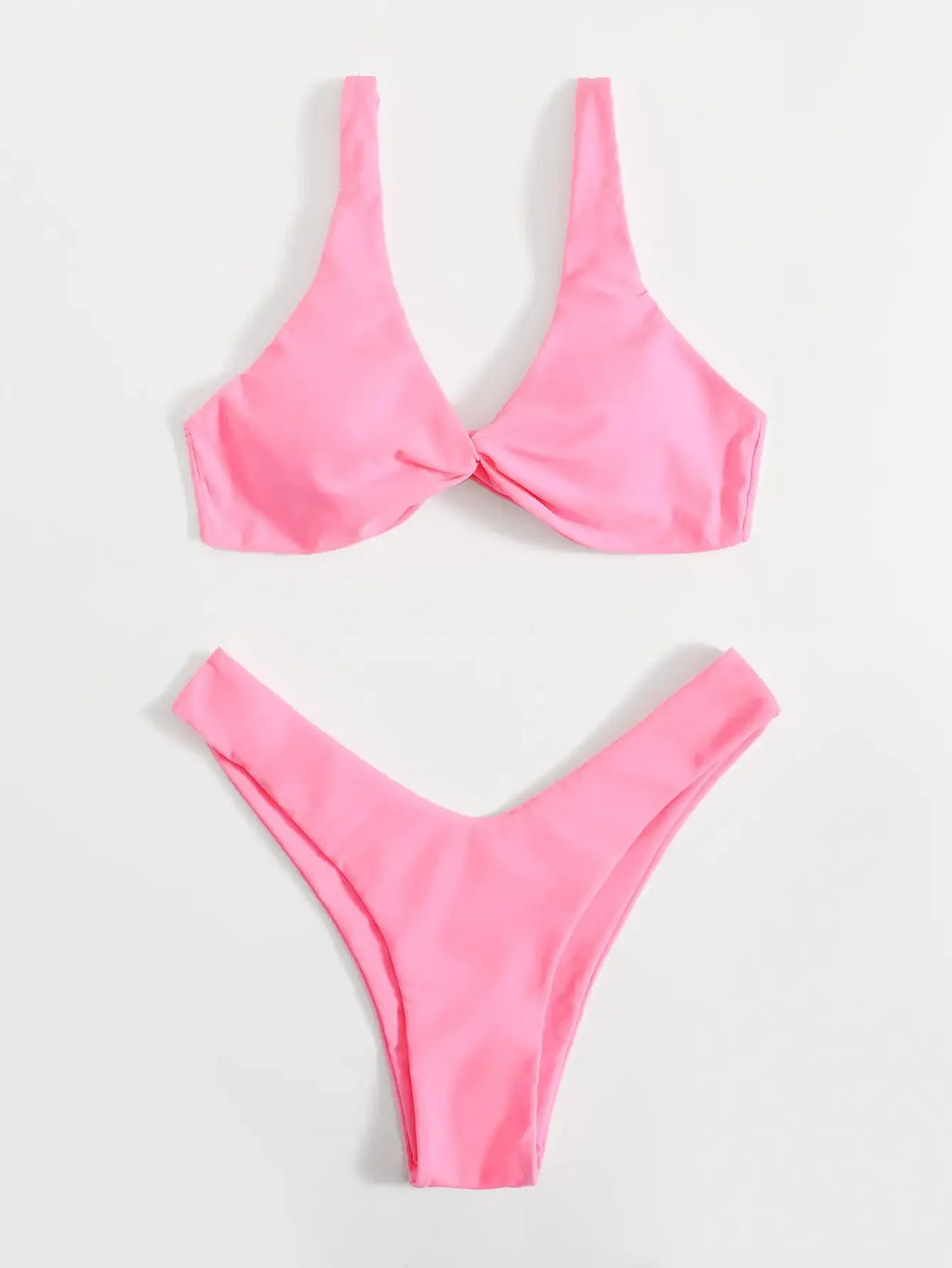 Tie-Detail Sexy Bikini Set Padded Push-Up Bra High-Leg Bandage Brazilian Swimsuit for Women Women's Swimwear Bikini - Sun Studio