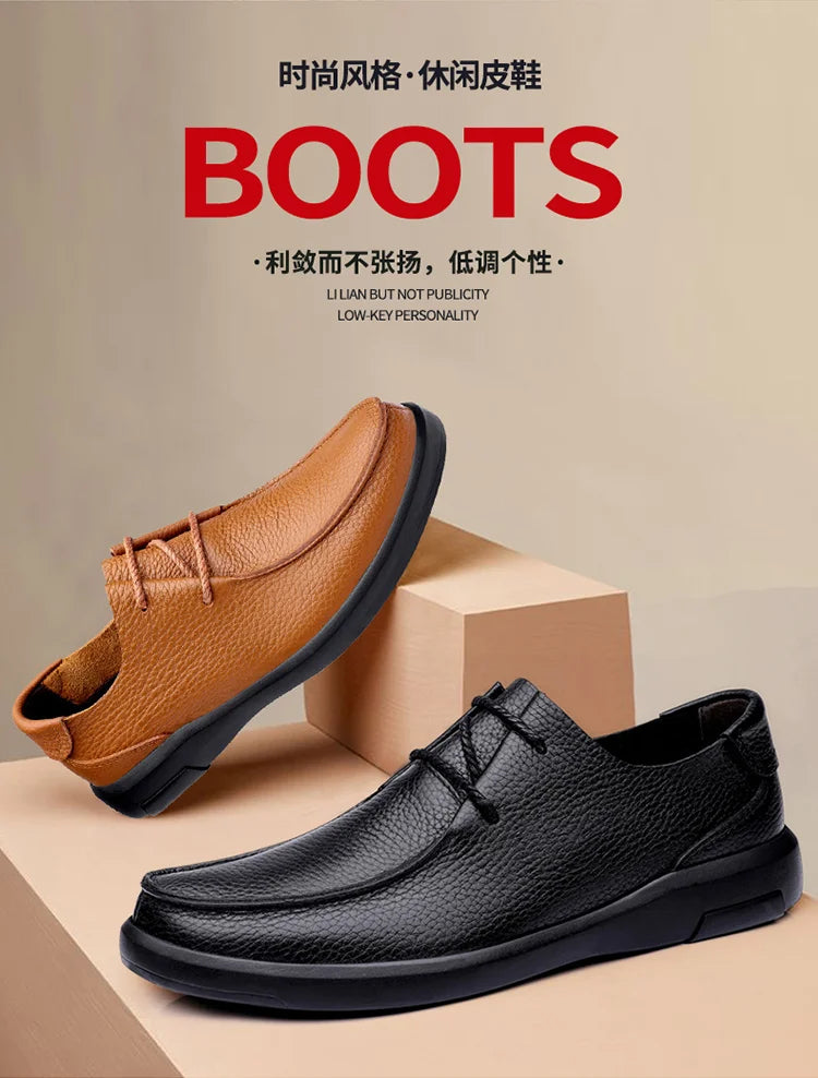 Casual Leather Shoes Men Loafers Trend Brand Business Shoes Autumn Slip on Flat Man Sneakes Comfortable Moccasins Zapatos Hombre - Sun Studio