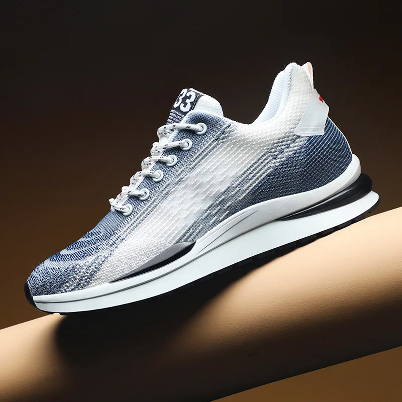 Men Sneakers Sports Lift  Height Increase Insole 6cm Mesh Plus Size 37-44 - Sun Studio