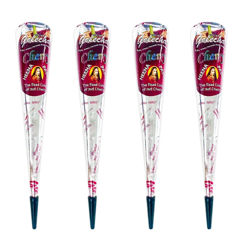 1/4 Pcs Henna Cream Red GOLECHA Henna Tattoo Cream , Temporary Tattoo Henna Cone Semi-permanent henna Natural Body Paint - Sun Studio