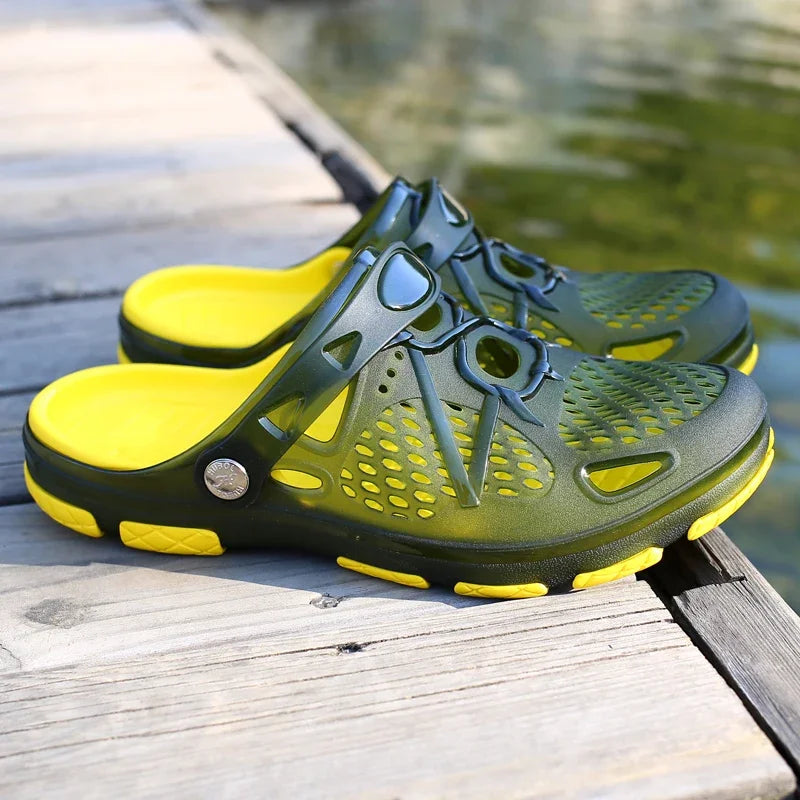 Fashion Slippers Casual Sandals Breathable Non-slip Comfortable Beach Shoes High Quality Home Slippers Outdoor Walking Male Shoe - Sun Studio