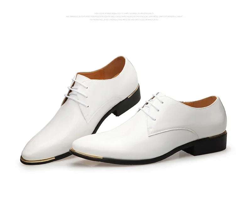 2024 Neue Herren Lacklederschuhe Britischer Stil Herren Anzugschuhe Schnürschuhe Spitz Zehen Hochzeit Geschäft Party Sozial Schuh Männlich