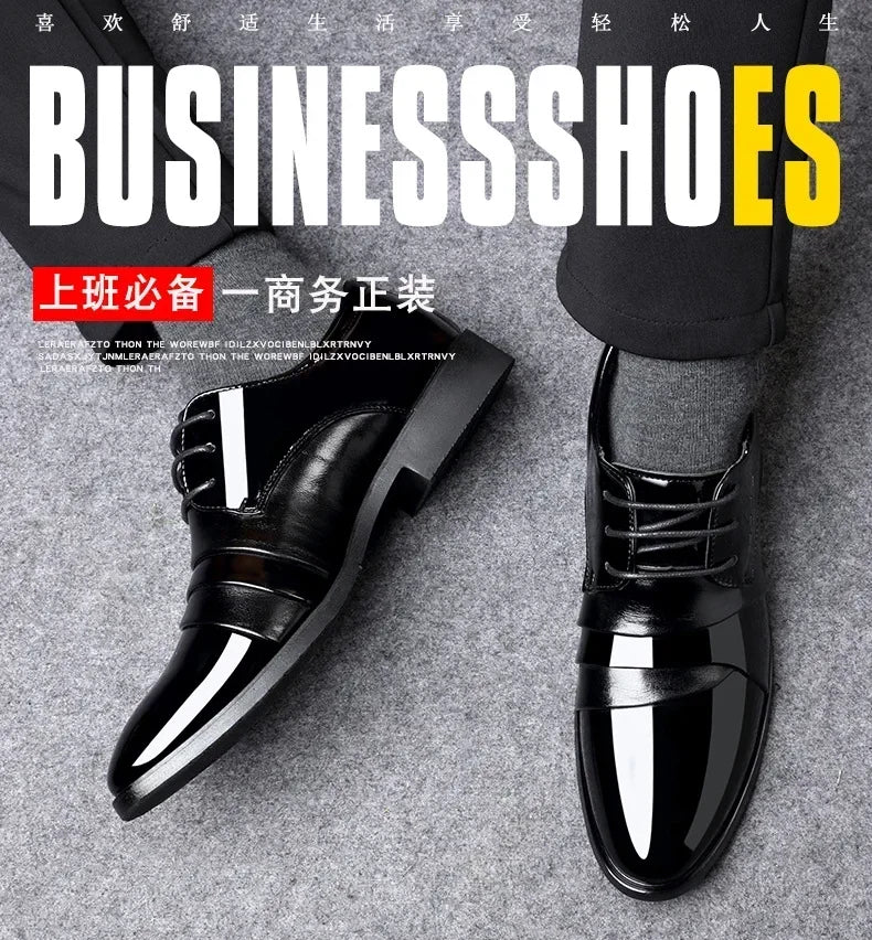 Business Men Dress Shoes Luxury Mens Dress Shoes Patent Leather Oxford for Men Oxfords Footwear High Quality Leather 2025 - Sun Studio