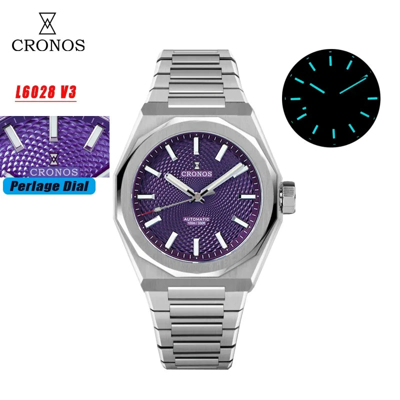 2025 Cronos L6028 New Dial Limited 39mm PT5000 See-through Caseback Men Automatic Wristwatches 10ATM Lumious V3 Watches for Men - Sun Studio