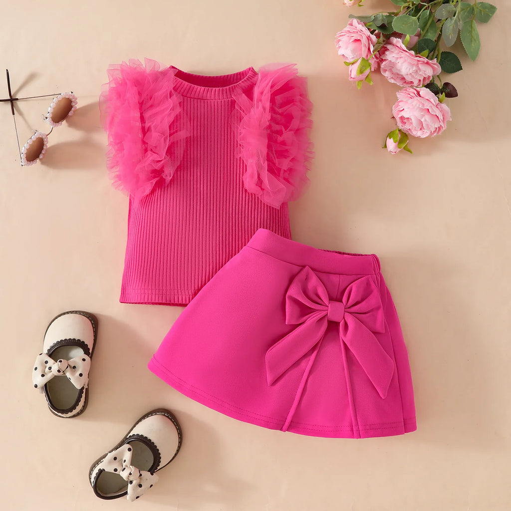 Baby Girls Clothes New Year Set 0-3Y Long Sleeve Big Bow Top Irregular Skirt and Beret 3Pcs Toddler Christmas Clothes - Sun Studio