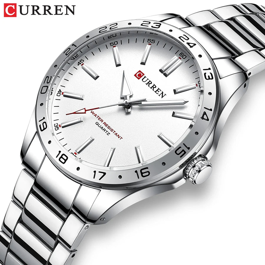 CURREN 8452 Men Fashion Ultra Thin Watches Simple Men Business Stainless Steel Quartz Watch Casual Watch Men's wristwatch - Sun Studio