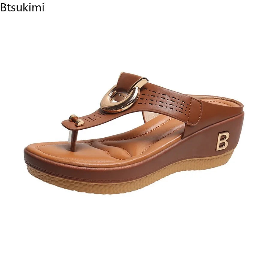 Summer Sandals Women 2026 Big Size Platform Sandals Wedges Flip Flops Shoes Comfortable Slippers Ladies Non-Slip Open Pantuflas - Sun Studio