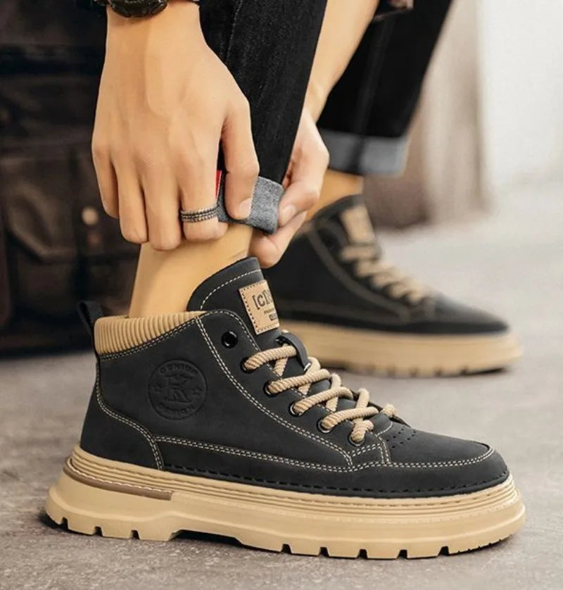 Winter New Man Shoes Classic Men Retro Ankle Boots Fashion Waterproof No-slip High-top Casual Shoe Work&Safty Boots Botas Hombre - Sun Studio