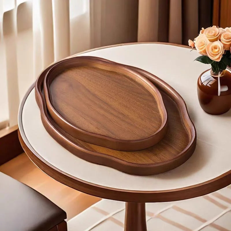 Wooden Decorative Serving Tray for Coffee Table and Home Decor Fruit Platter Decor Trays Serving Ware Food Dish Serving Platters - Sun Studio
