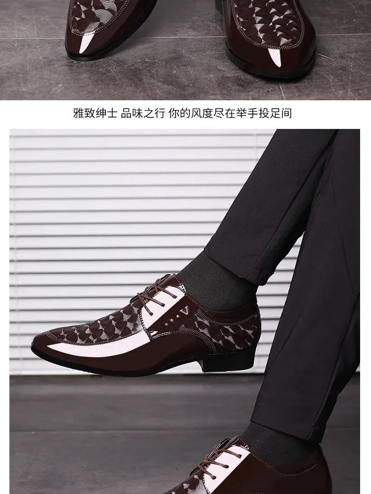 Oxfords Leather Men's Shoes Casual Dress Men Lace Up Breathable Formal Office for Man Big Size 38-48 Flats 2024 - Sun Studio