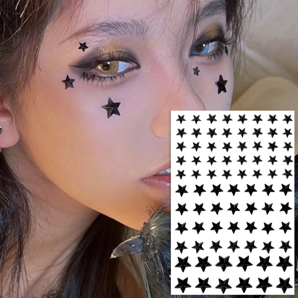 Star Face Makeup Diamond Patch Dazzling Star Festival Modernist Face Stickers Women Girls Colorful Rhinestone Tattoo Eyes Deco - Sun Studio
