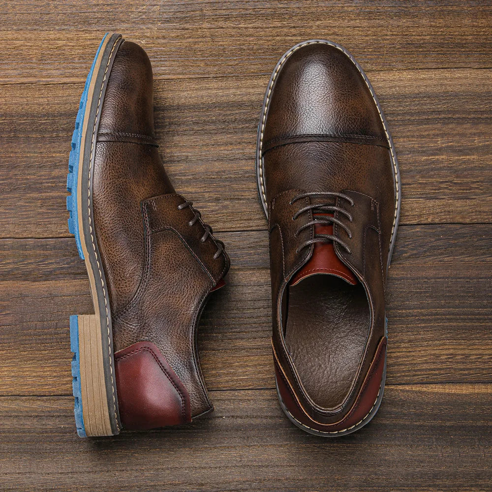 Business Herren Lederschuhe Europäisch Amerikanisch Lässige Herren Lederschuhe Retro Trend Herren Schuhe Große Größe Lederschuhe für Männer