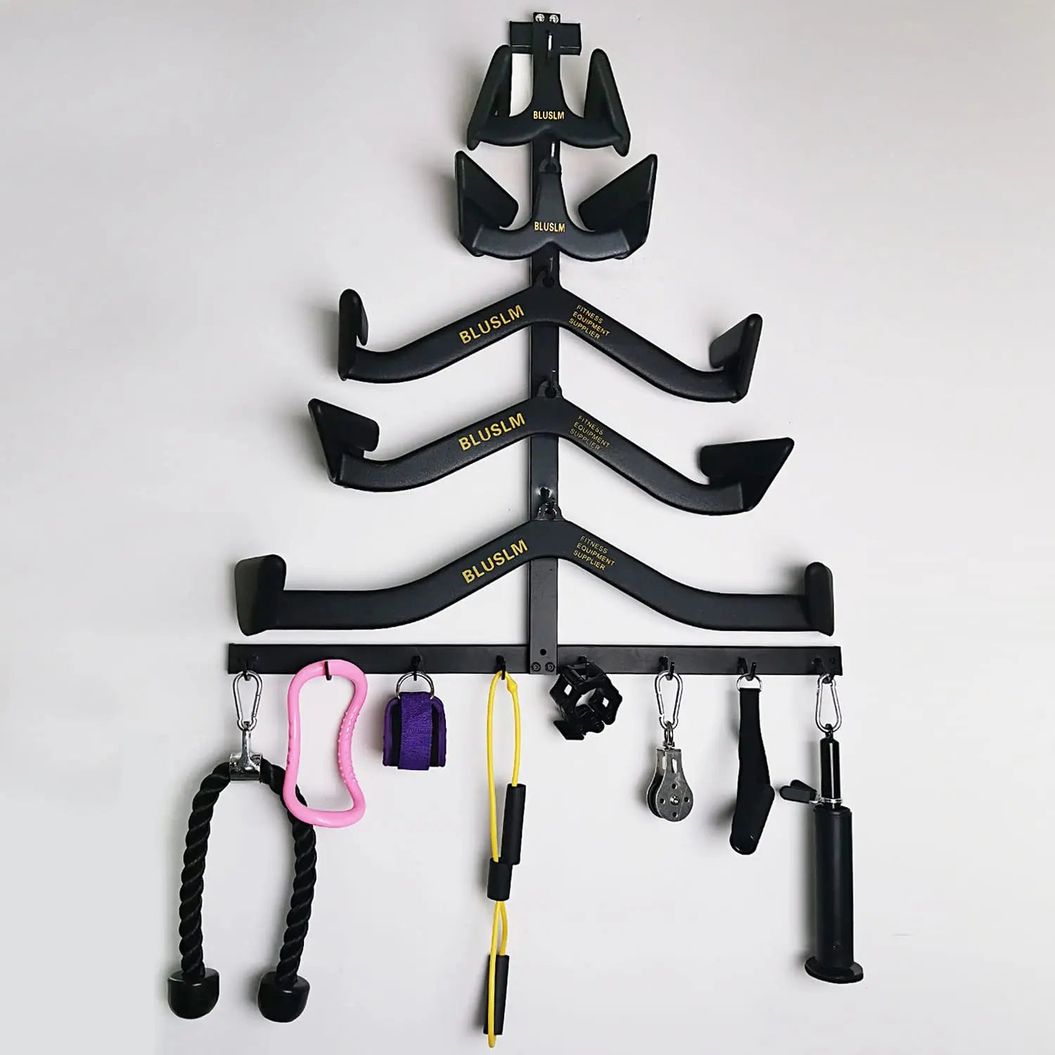 Gym Fitness LAT Pull Down Bar,Storage Rack,Heavy Duty,A-Frame Stand,Support Base for LAT Pulldown Attachments,LAT Bar - Sun Studio