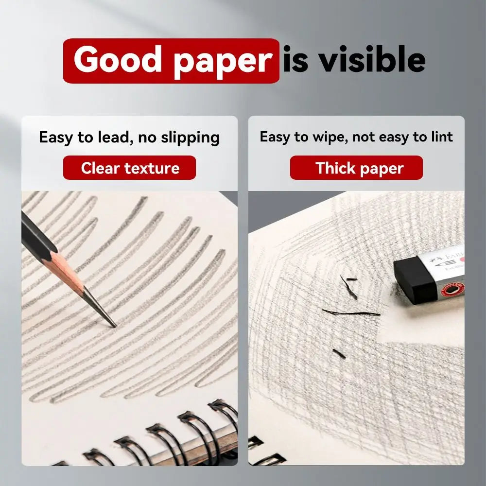 30 Sheets 8K 16K Coil Sketchbook Spiral Bound Eco-Friendly Thick Drawing Paper Acid Free A4 A5 A6 Artist Sketch Pad Oil Painting - Sun Studio