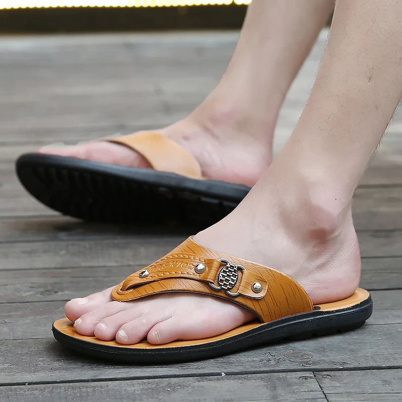 Flip Flops Men Summer Slippers For Men Comfortable Outdoor Beach Shoes Male - Sun Studio