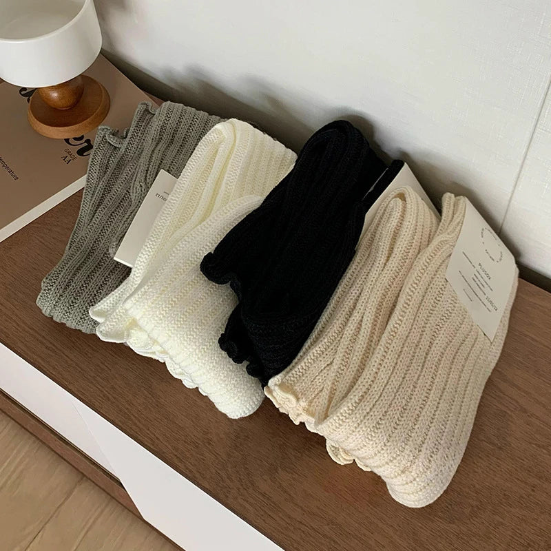 57cm Japanese Lolita Leg Warmers Winter Women Ankle Warmer Girls Gothic Long Socks Thin Knitted Female Cosplay Socks Boot Cuffs - Sun Studio