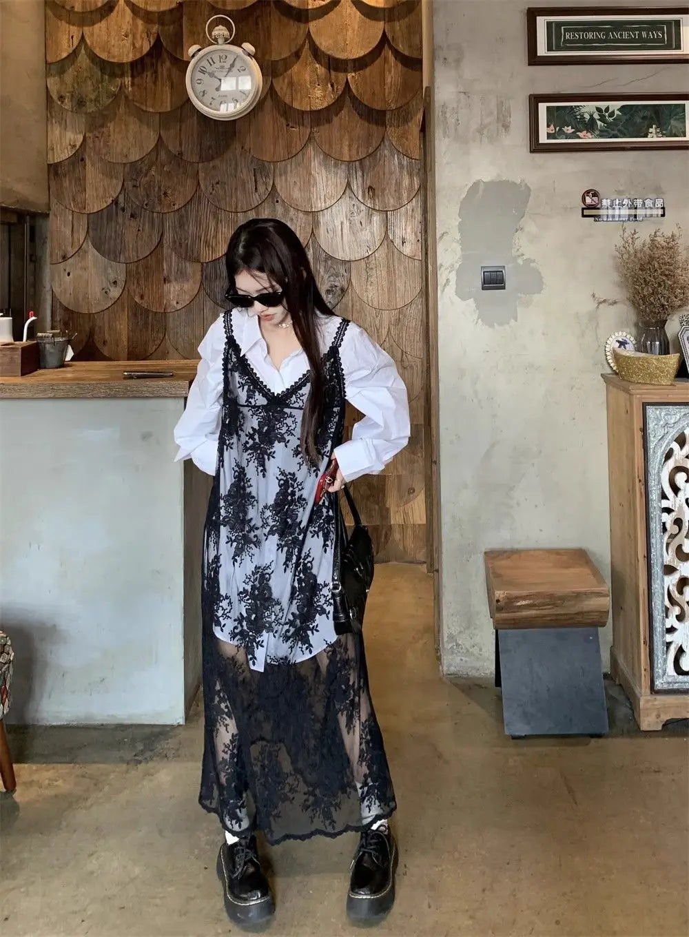 Solid Dresses Women Summer Girls Embroidery Lace Designed Korean Style Layering Streetwear Prevalent Attractive Leisure Trendy - Sun Studio