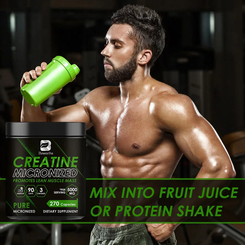 BEWORTHS Creatine Monohydrate Sports Dietary Supplements for Workout Muscle Building Cellular Energy Enhance Muscle Strength - Sun Studio