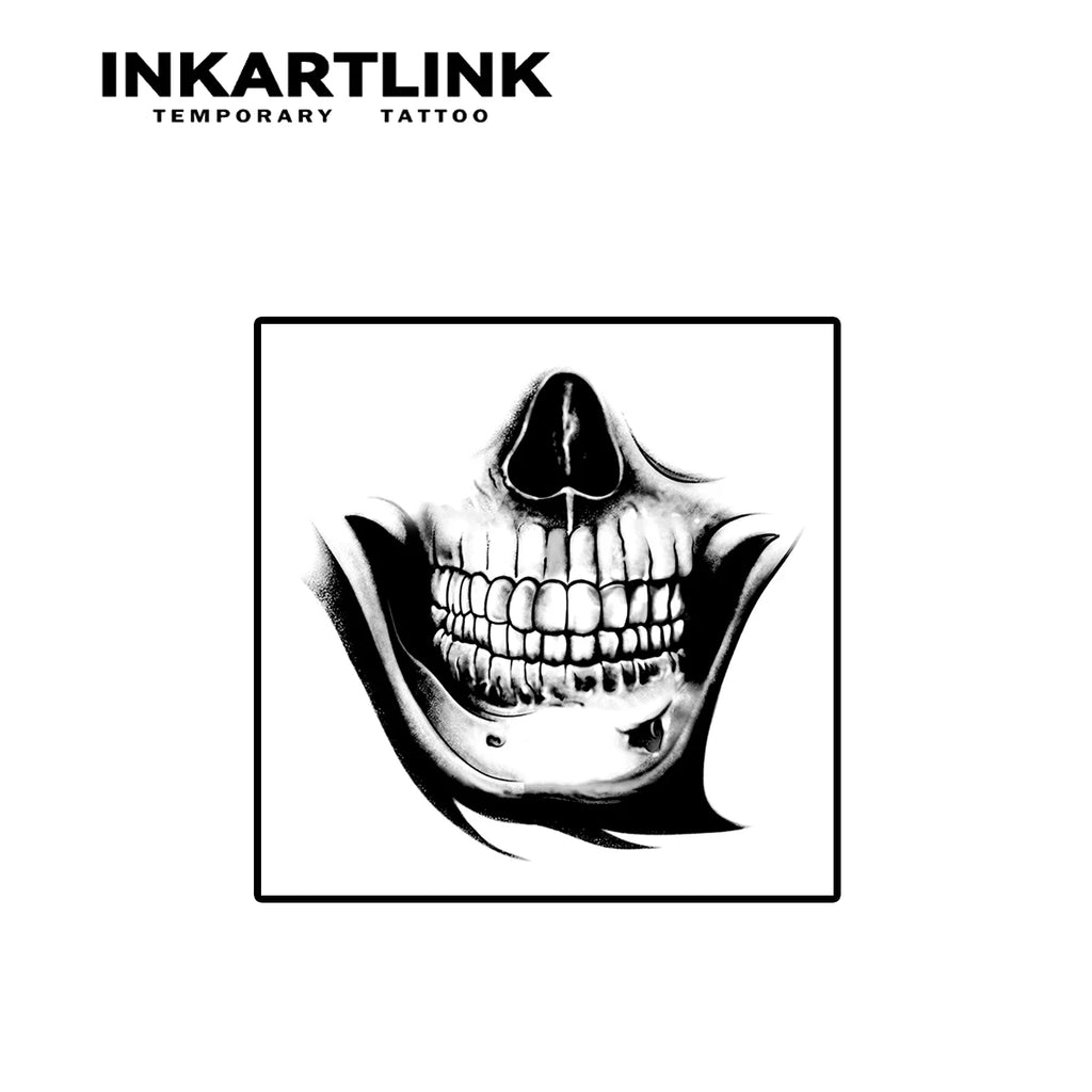 Skull Temporary Tattoo,Lasts To 15 Days New Technology Magic Waterproof Semi Permanent Sticker. - Sun Studio