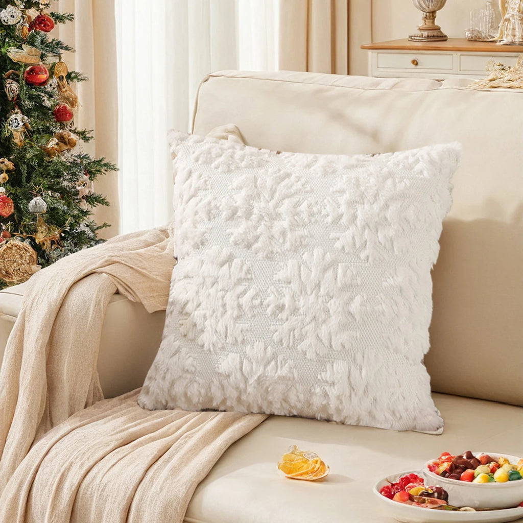 1pc Christmas Pillow Covers, 3D plush Christmas tree pattern Throw Pillowcase, 18x18 inches, for winter home decor on sofas - Sun Studio