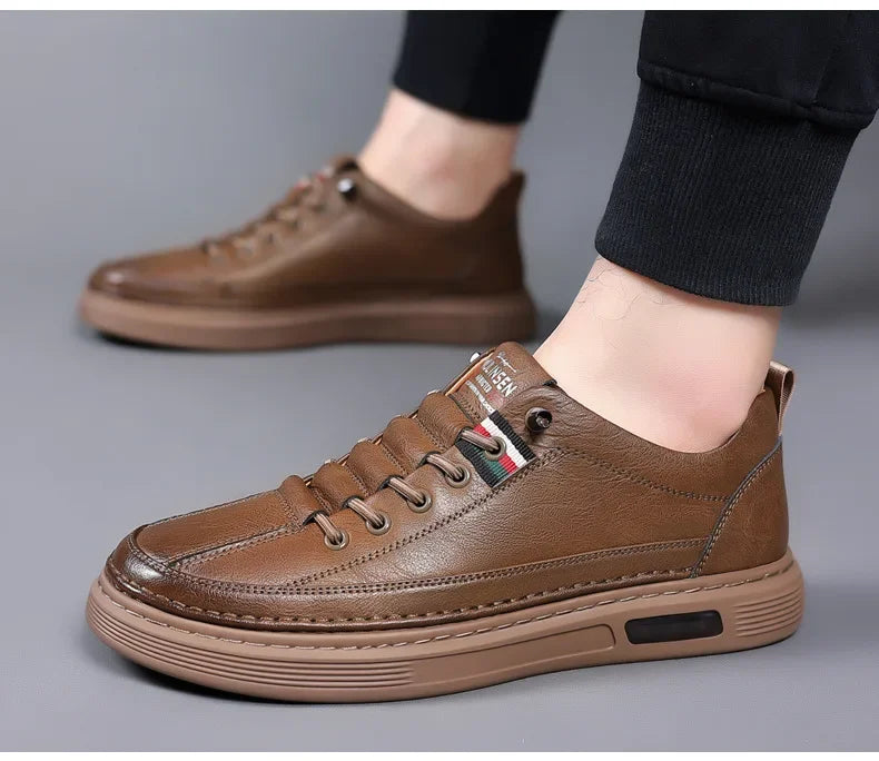 New Leather Shoes for Men Non-slip Sports Fashion Comfortable Sneakers Male Flat Slip-on Casual Brand Men's Casual - Sun Studio