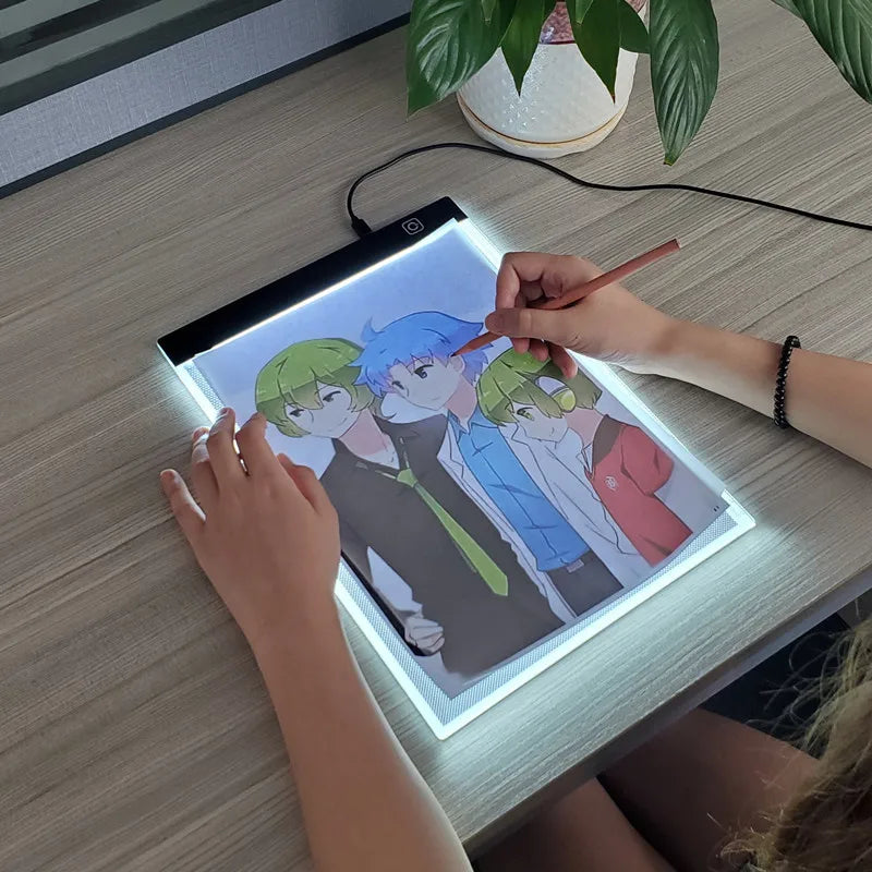 Led Drawing Copy Pad 3 Level Dimmable Board Table Animation Painting Educational Toys Gift Adjustable Light Notepad For Children - Sun Studio