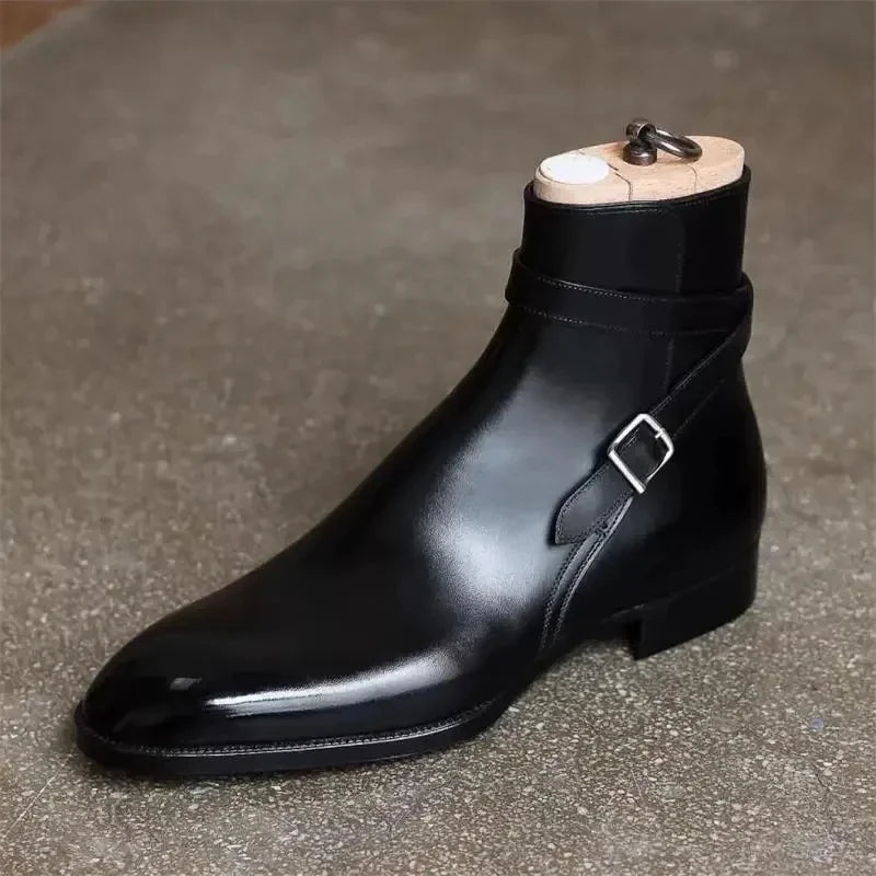 European Station New Men Pointed Chelsea Boot Side Buckle Casual Classic Size 38-48 Male Boots - Sun Studio