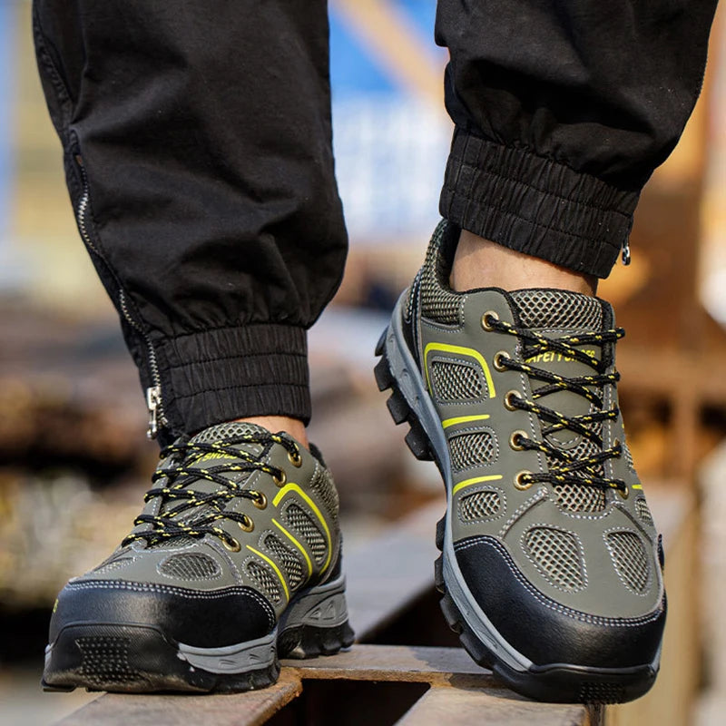 NYWOOH Male Steel Toe Safety Shoes Indestructible Construction Work Shoes Protection Footwear Breathable Hiking Boots For Men - Sun Studio