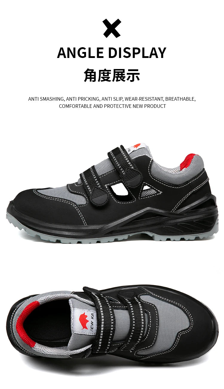 Sommer Sicherheitsschuhe Herren Baustelle Arbeitsschuhe Verschleißfest Rutschfeste Atmungsaktive Sandalen Für Herren Unzerstörbare Schuhe
