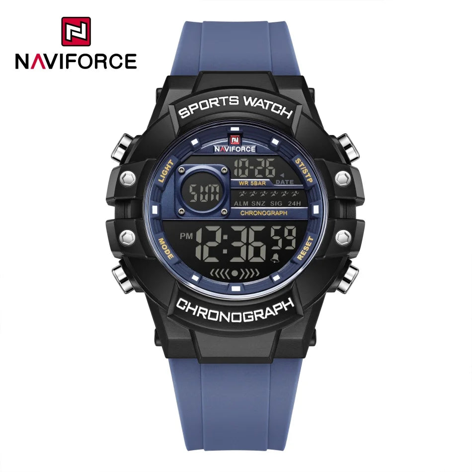 NAVIFORCE Herren Uhren Multifunktionale Gasphase Digitalanzeige Silikonarmband Bildschirm Jungen Elektronische Sport Männliche Uhr Geschenk