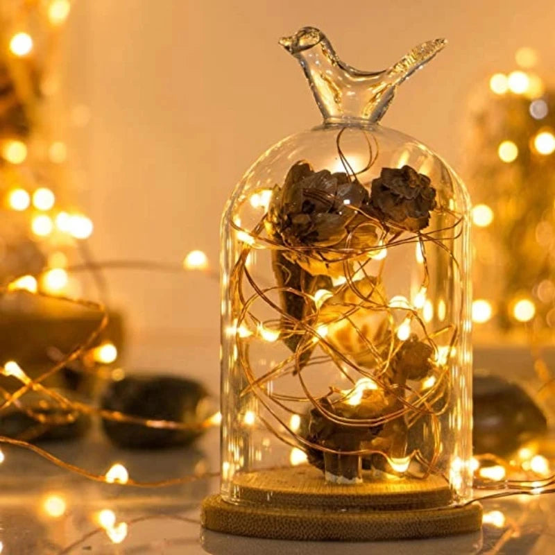 1-20M Led String Lights Copper Wire Starry Fairy Lights Battery Operated Lights for Bedroom Christmas Parties Wedding Decoration - Sun Studio