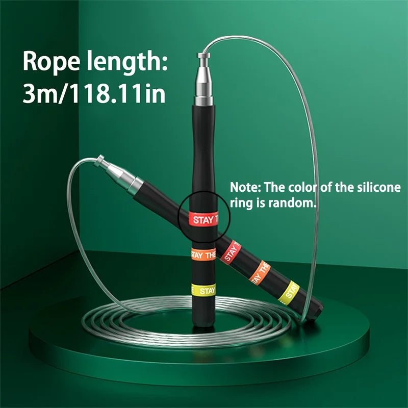 Aluminum alloy steel wire metal handle student adult fitness fat burning racing training competition skipping rope - Sun Studio