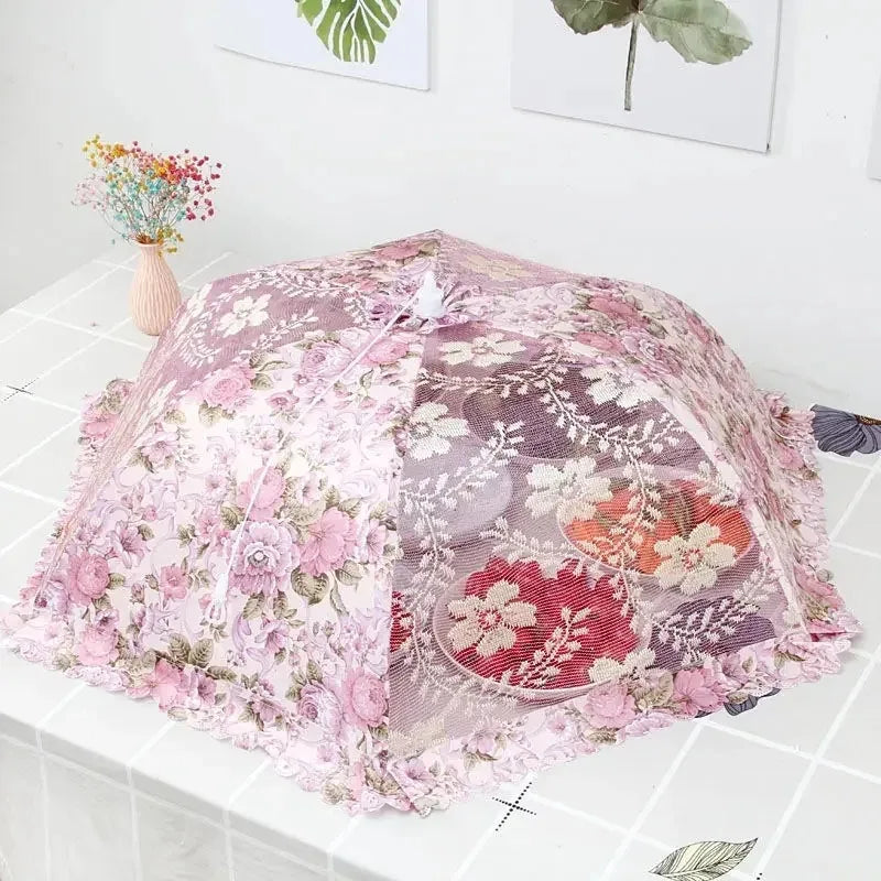Foldable Kitchen Table Lace Dustproof Mesh Food Cover Umbrella Shape Fly Proof Stainproof Home Kitchen Tools Cooking Accessories - Sun Studio