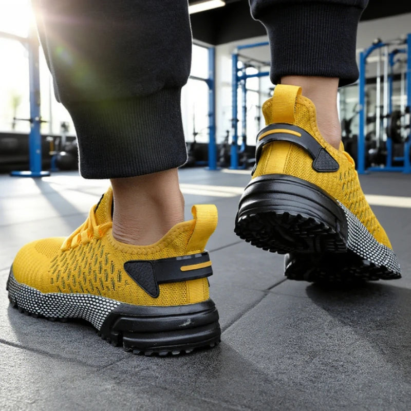 Men's Running Shoes Knitted Mesh Breathable Fashionable Casual Sneakers High-quality Anti Slip Fitness Tenis Masculino Sneakers - Sun Studio