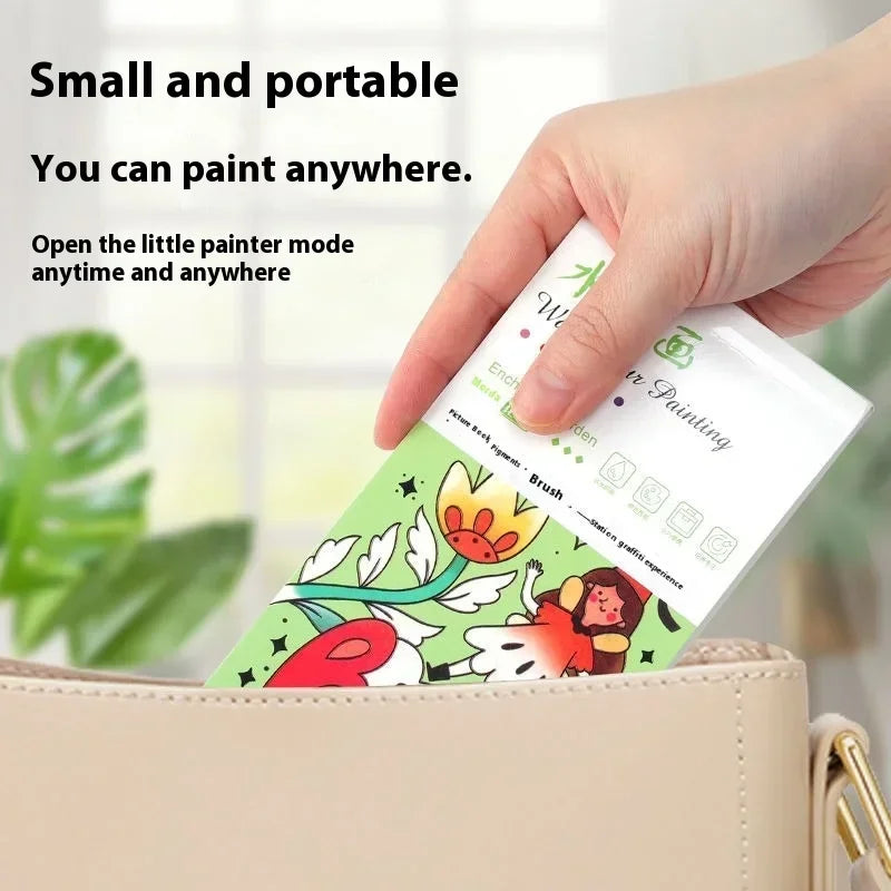 1PC Children's Watercolor Coloring Book Kids Adult Watercolour Coloring Paper With Water Paint Pens Girls Student Birthday Gift - Sun Studio