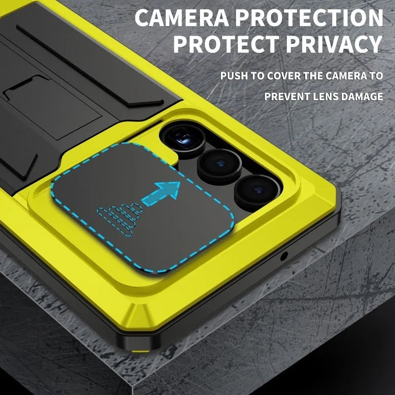 For Samsung S24 Ultra S25 Edge S23 S22 Plus Rugged Armor Aluminum Metal Phone Case Shockproof Cover Screw Bumper Screen Protect - Sun Studio