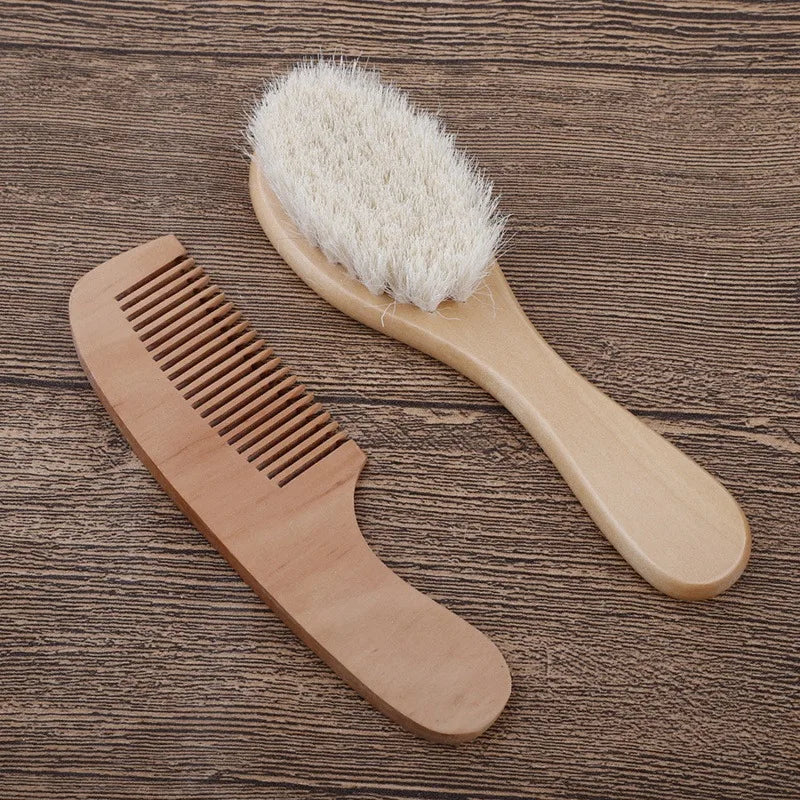 1/2/4pcs Baby Hair Brush And Comb Set for Newborn Wood Comb For Hair Massage Bath Shower Mini Baby Brush Kids Pocket HairBrush - Sun Studio