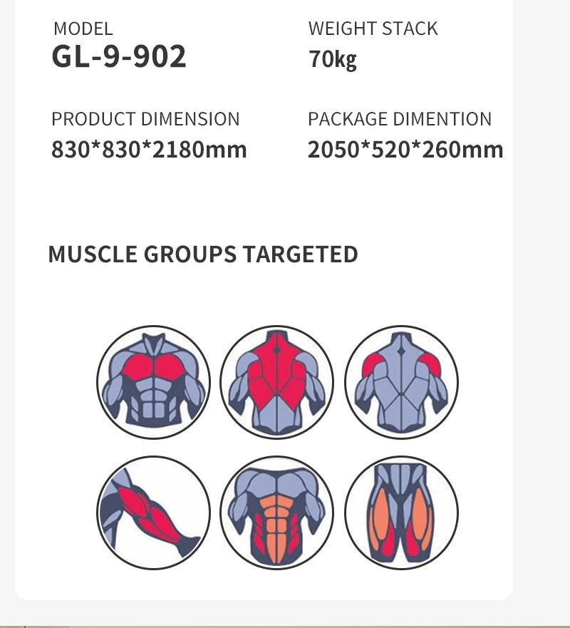 Strength Training Machine Comprehensive GYM Fitness Equipment Arm Leg Chest Back Workout Equipment - Sun Studio