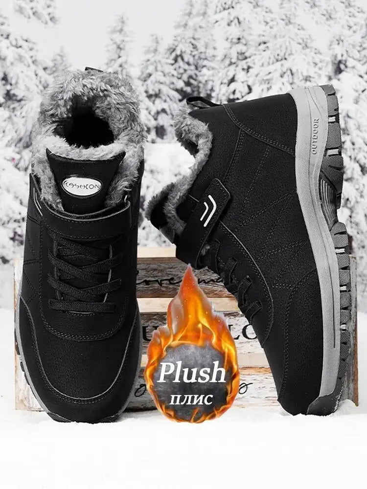 Men Boots Brand Climbing Shoes Men's Outdoor Sports Cotton Oes Winter Fce Lined High Top Thi Bot Climbing Casual Warm Boots - Sun Studio