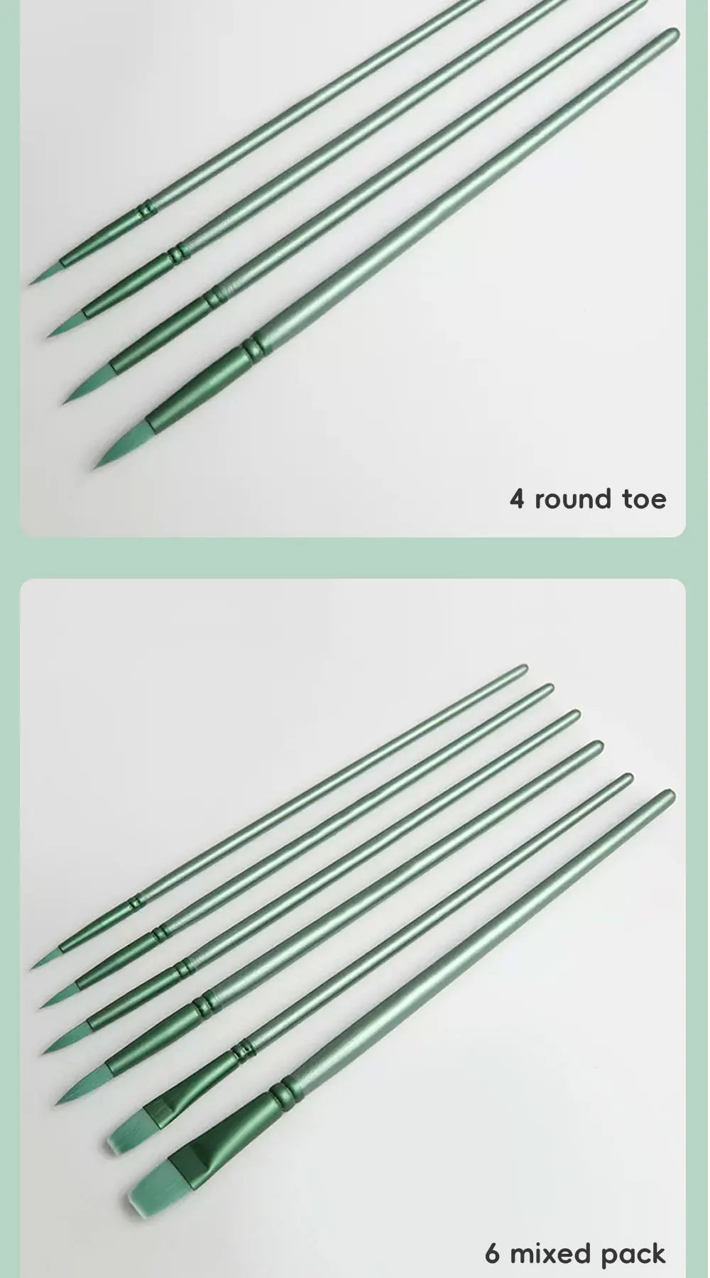 SeamiArt 4/6 Pcs. Different Colors Different Shapes Nylon Hair Painting Brush Set For Gouache Watercolor Oil Acrylic - Sun Studio